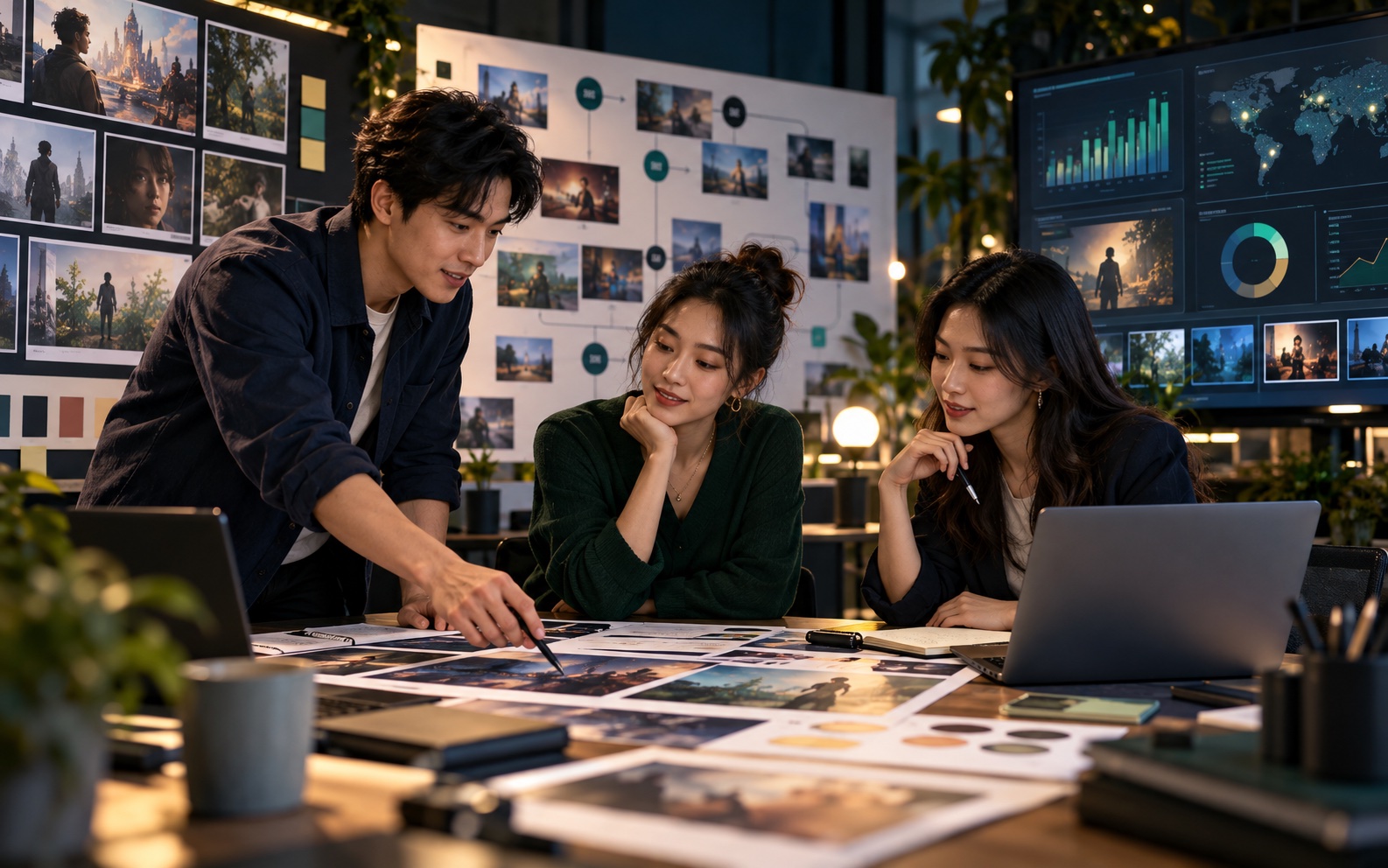 Asian communications professionals planning a transmedia campaign